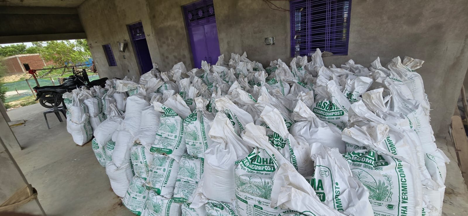 Vasudha Vermicompost bags ready for dispatch